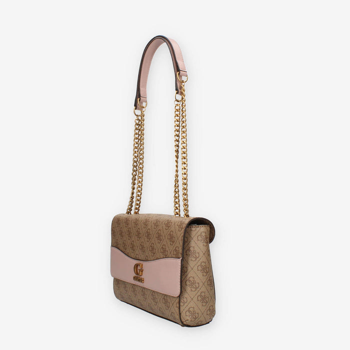 Guess Nell Logo Borsa a tracolla beige e rosa