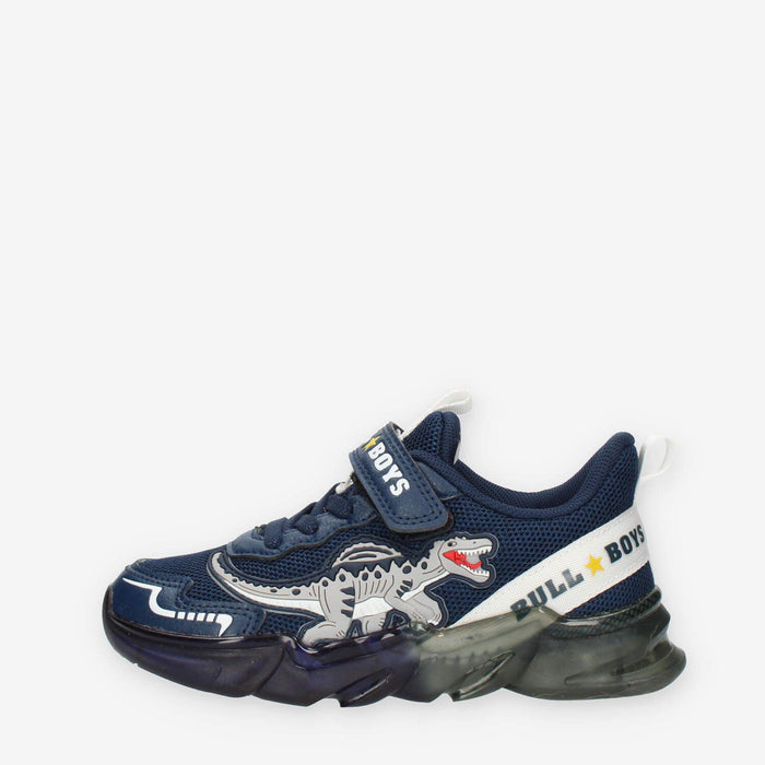 Bull Boys Spinosauro Sneakers blu da bimbo con luci