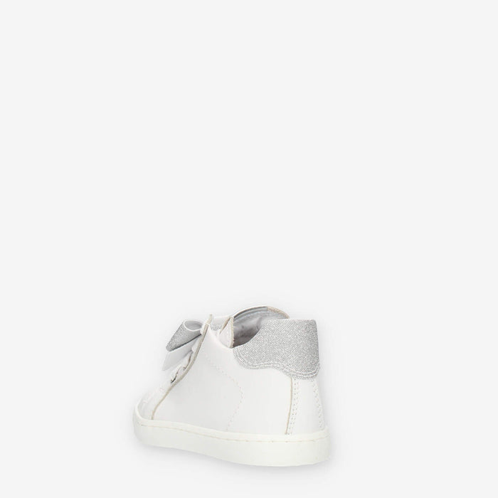 Nero giardini Sneakers bianche con fiocco glitterato