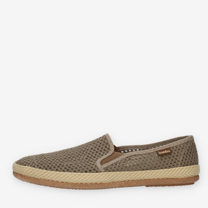 Victoria Slip on taupe in tessuto a rete