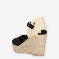 Refresh Sandali neri da donna modello espadrillas