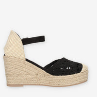 Refresh Sandali neri da donna modello espadrillas