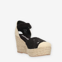 Refresh Sandali neri da donna modello espadrillas