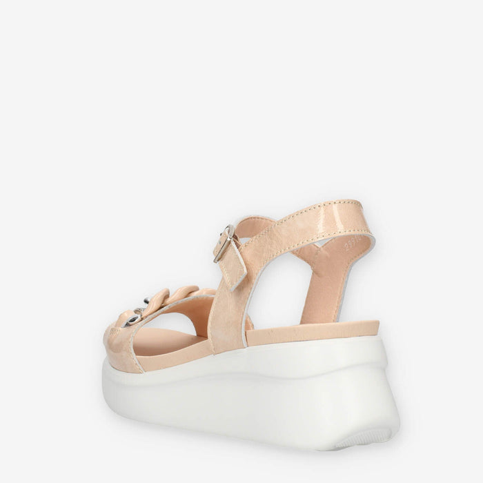 Callaghan Sandali rosa da donna con catena e zeppa