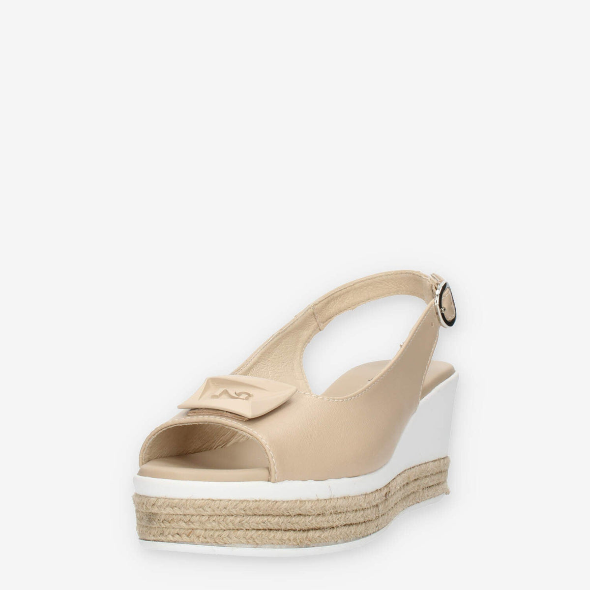 Nero Giardini Sandali spuntati beige da donna con zeppa con corda