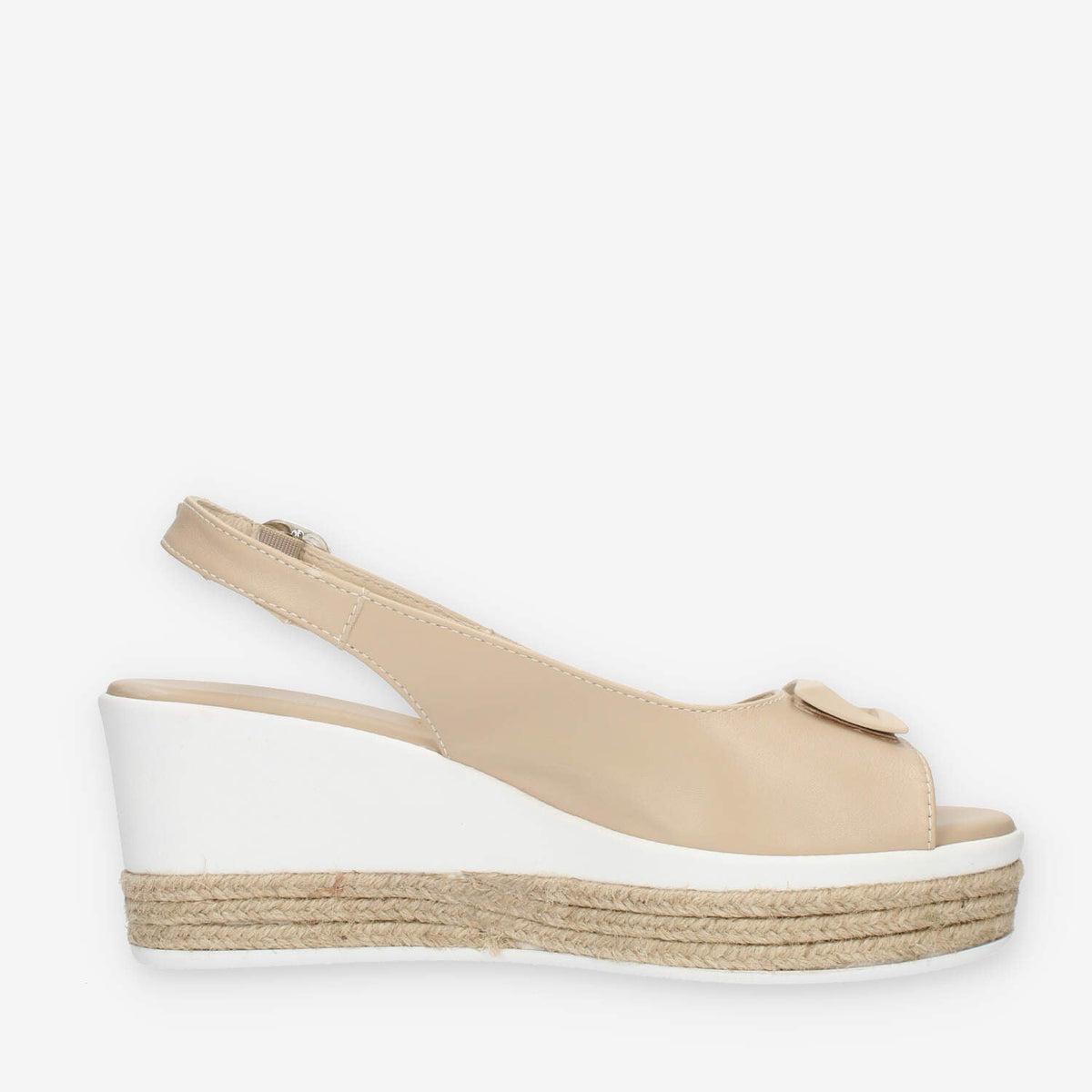 Nero Giardini Sandali spuntati beige da donna con zeppa con corda