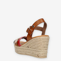 Refresh Sandali taupe da donna con zeppa in corda