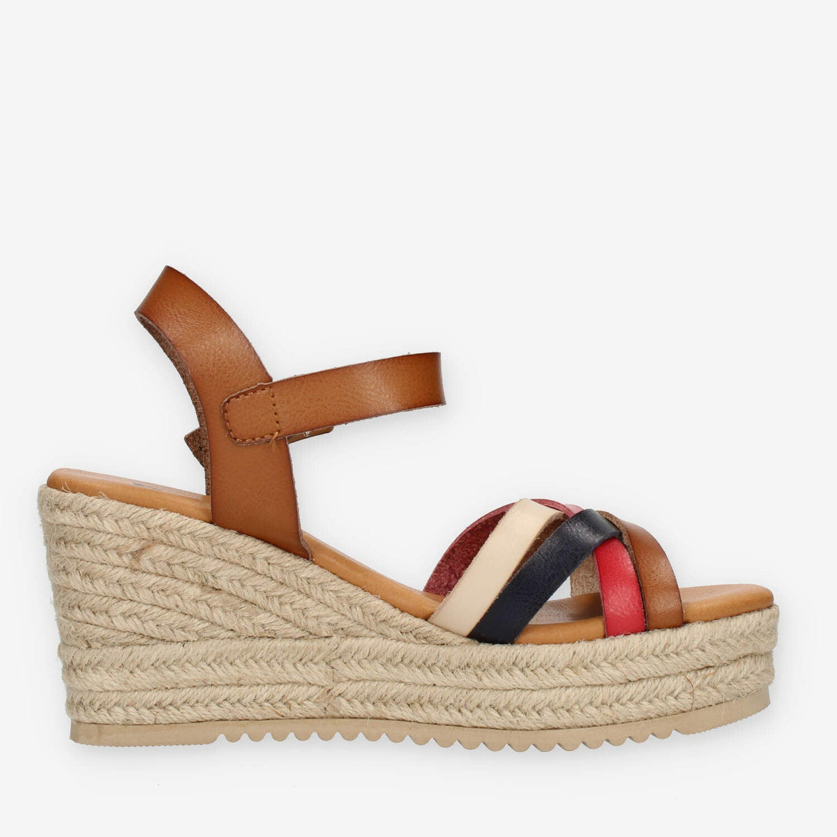 Refresh Sandali taupe da donna con zeppa in corda
