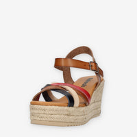 Refresh Sandali taupe da donna con zeppa in corda