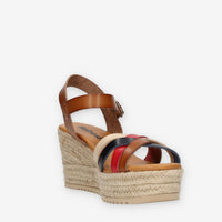 Refresh Sandali taupe da donna con zeppa in corda