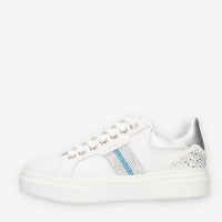 Lumberjack Gaia Sneakers da donna bianche e argento con strass