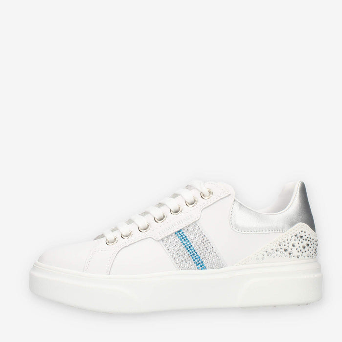 Lumberjack Gaia Sneakers da donna bianche e argento con strass
