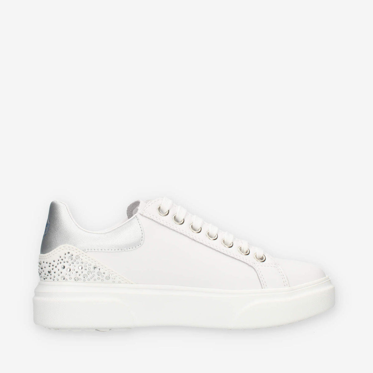 Lumberjack Gaia Sneakers da donna bianche e argento con strass