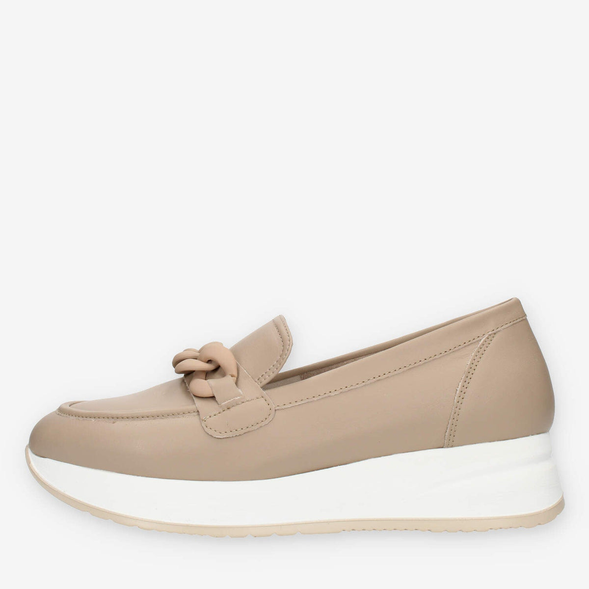 Melluso Carla Dec Mocassini taupe con zeppa
