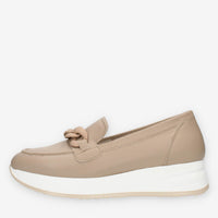 Melluso Carla Dec Mocassini taupe con zeppa