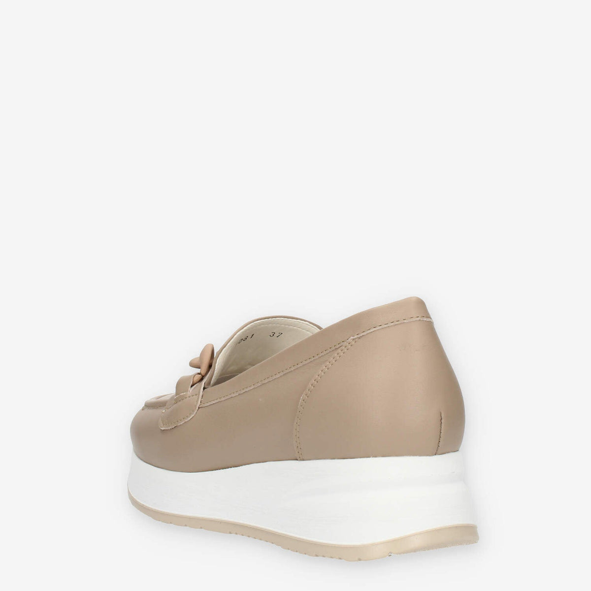 Melluso Carla Dec Mocassini taupe con zeppa