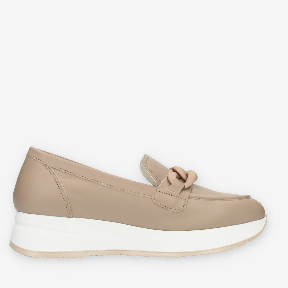 Melluso Carla Dec Mocassini taupe con zeppa