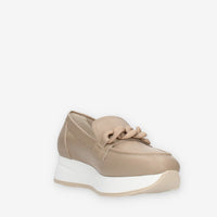Melluso Carla Dec Mocassini taupe con zeppa