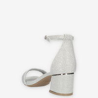 Xti Tentations Sandali argento glitterati con tacco
