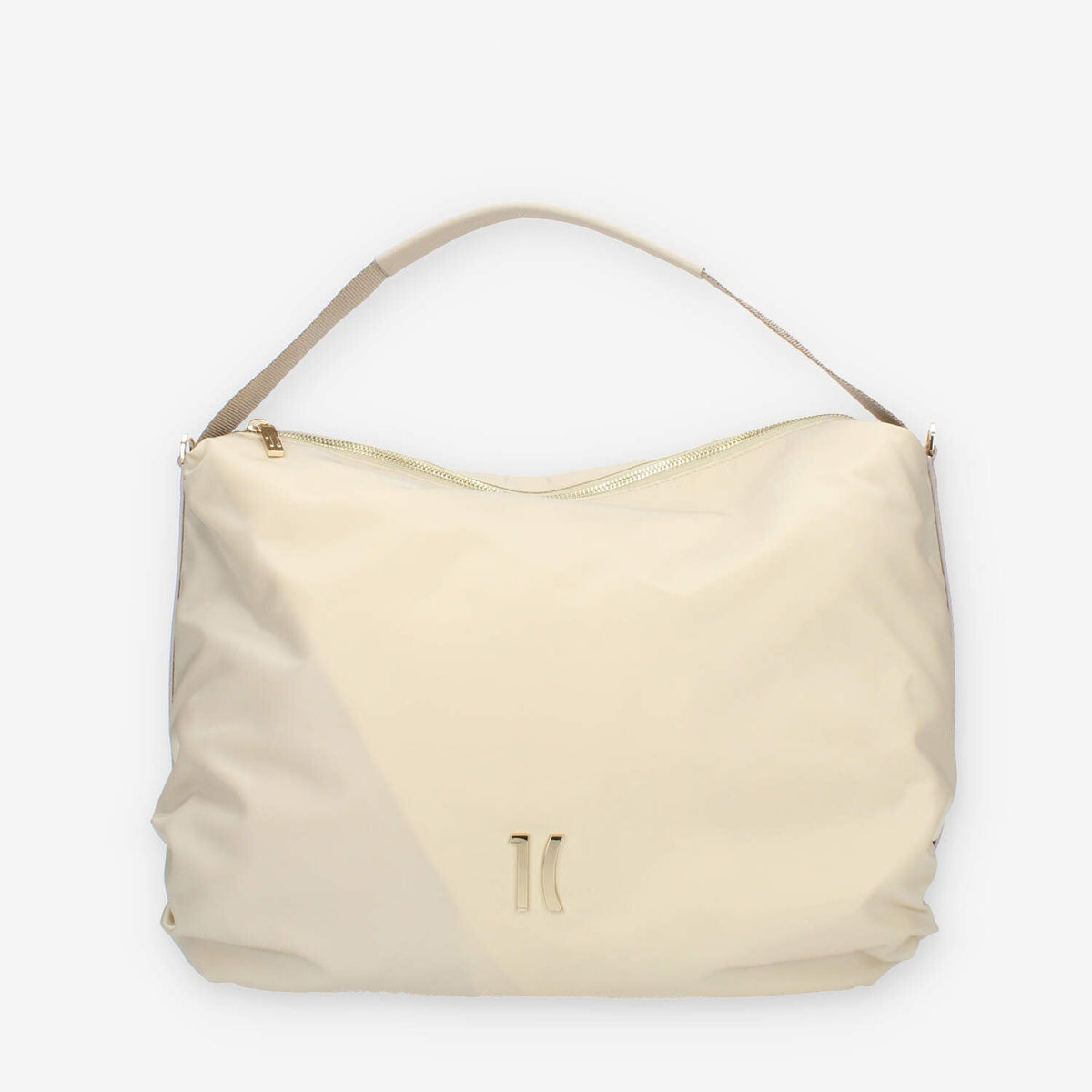 Alviero Martini Prima Classe Borsa a spalla in tessuto beige con tracolla