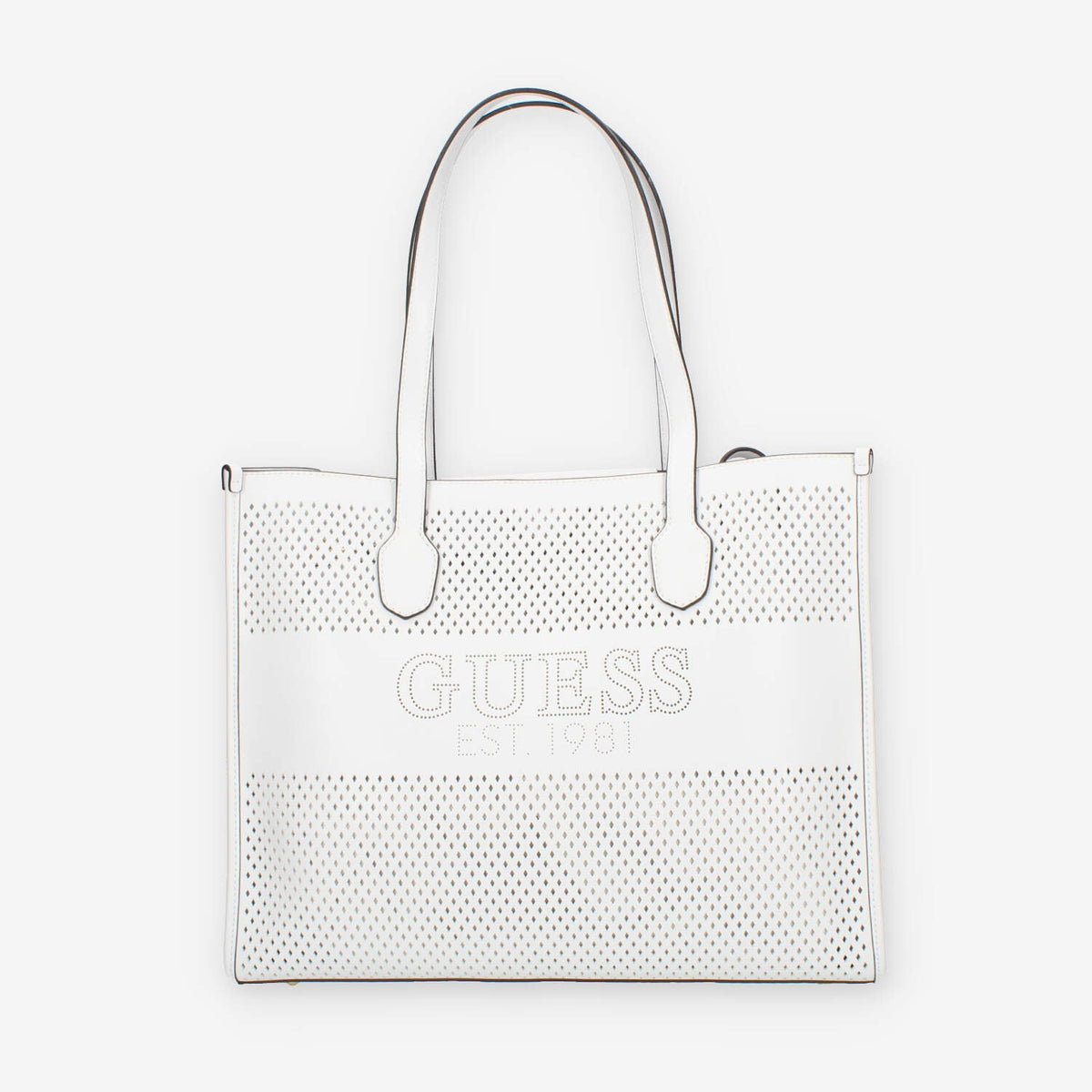 Guess Katey Borsa Shopping bianca traforata con pochette interna