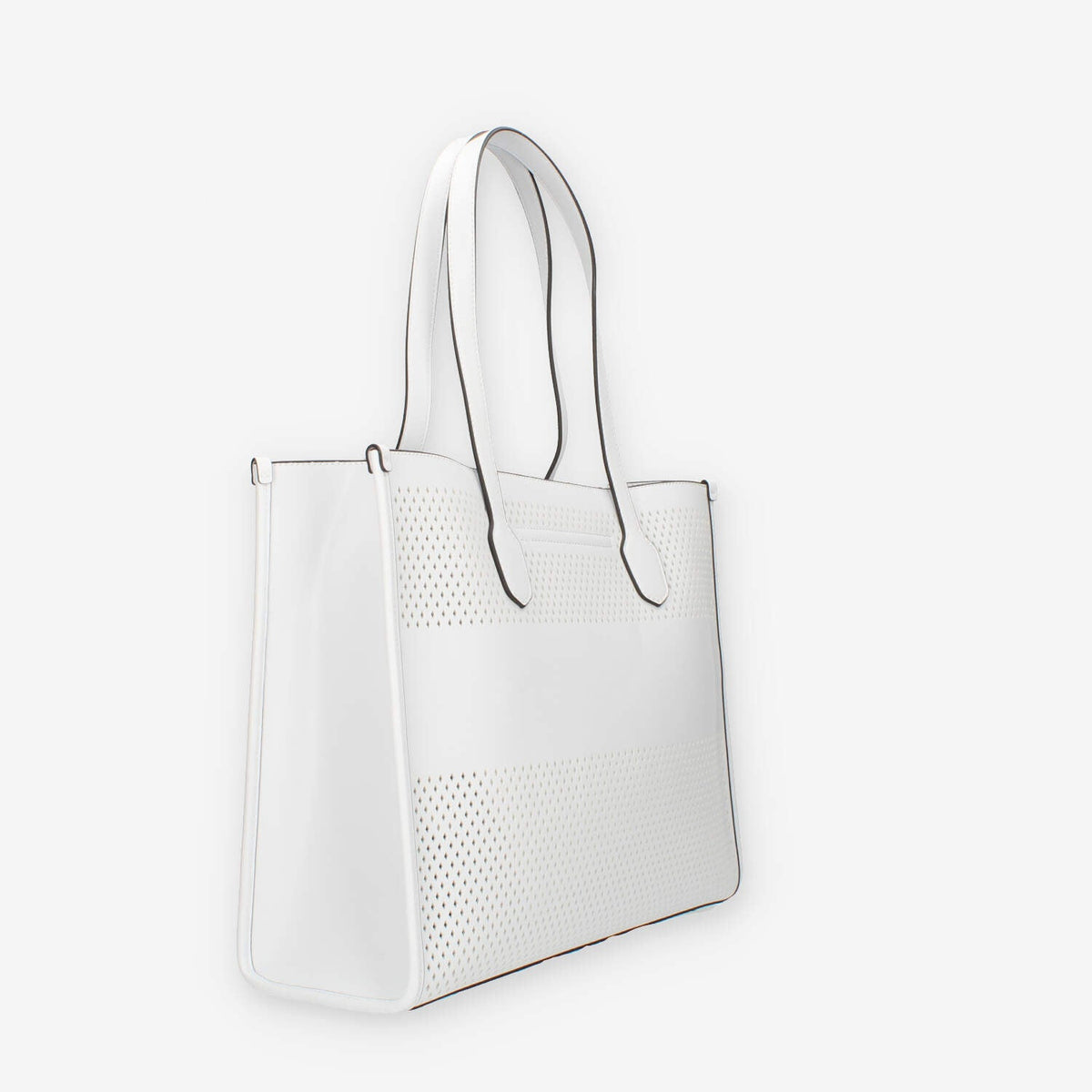 Guess Katey Borsa Shopping bianca traforata con pochette interna