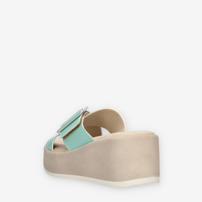 Clia Walk Trendy Sandali scalzati verde menta con zeppa