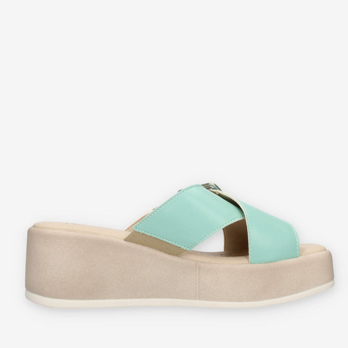 Clia Walk Trendy Sandali scalzati verde menta con zeppa