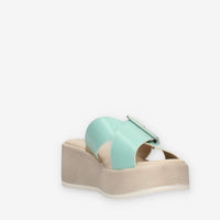Clia Walk Trendy Sandali scalzati verde menta con zeppa