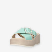 Clia Walk Trendy Sandali scalzati verde menta con zeppa