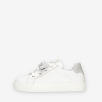 Nero giardini Sneakers basse bianche con fiocco glitterato