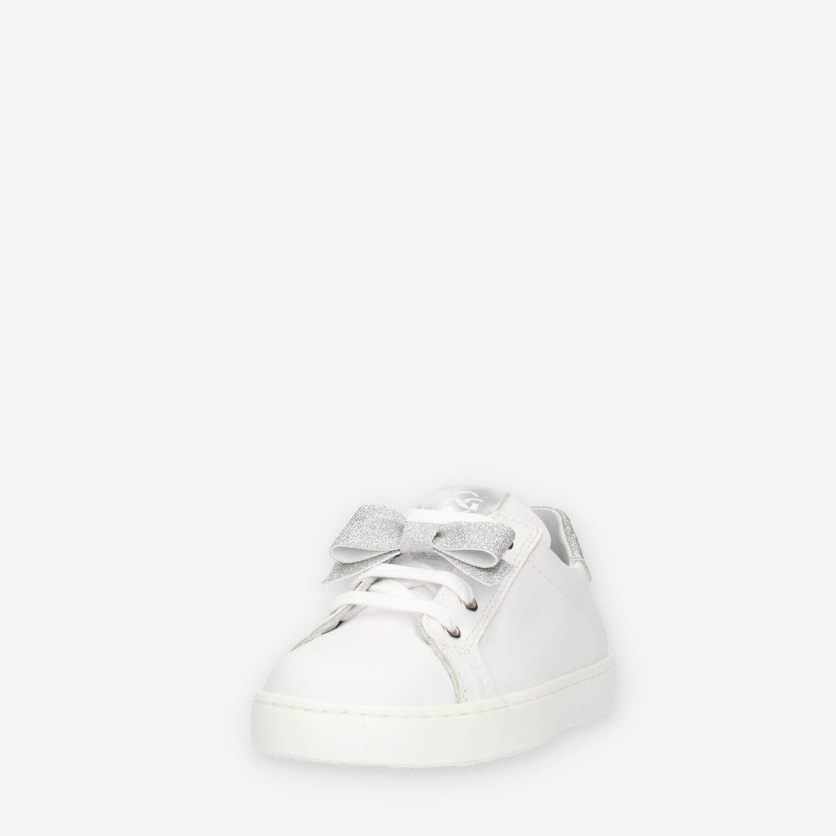 Nero giardini Sneakers basse bianche con fiocco glitterato