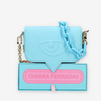 Chiara Ferragni Eyelike Borsa piccola a tracolla azzurra