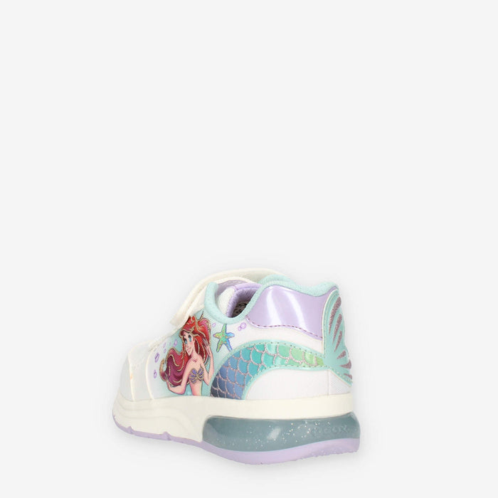 Geox Spaceclub Girl Sneakers da bimba bianche fantasia Ariel con luci