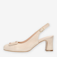Melluso Simona 60 Decolletè modello chanel glitterate beige con strass
