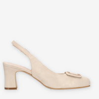 Melluso Simona 60 Decolletè modello chanel glitterate beige con strass
