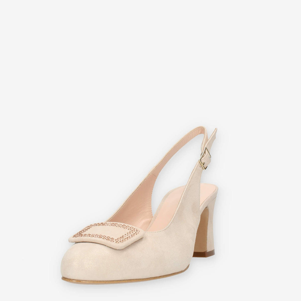 Melluso Simona 60 Decolletè modello chanel glitterate beige con strass