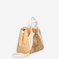 Alviero Martini Prima Classe Borsa a mano con tracolla Geo Classic e avorio