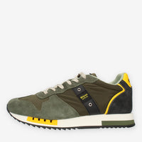 Blauer Queens Sneakers da uomo in camoscio e tessuto verde militare