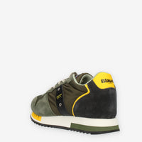 Blauer Queens Sneakers da uomo in camoscio e tessuto verde militare