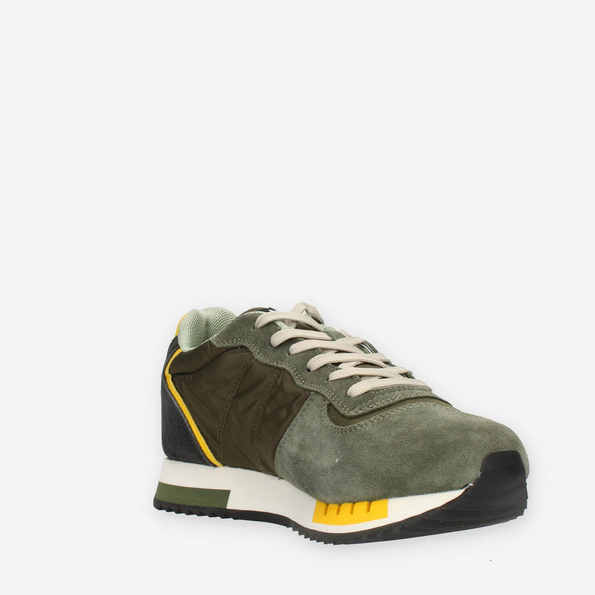 Blauer Queens Sneakers da uomo in camoscio e tessuto verde militare