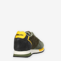 Blauer Queens Sneakers da uomo in camoscio e tessuto verde militare
