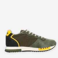 Blauer Queens Sneakers da uomo in camoscio e tessuto verde militare