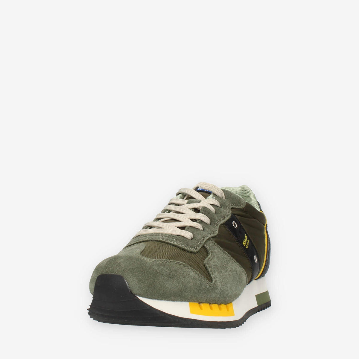 Blauer Queens Sneakers da uomo in camoscio e tessuto verde militare
