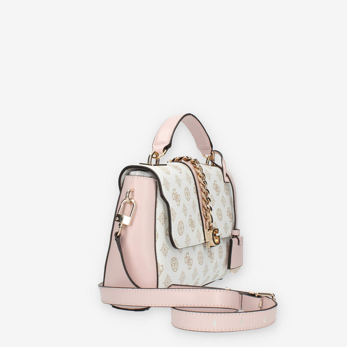 Guess TIberia Borsa a tracolla logata bianca e rosa