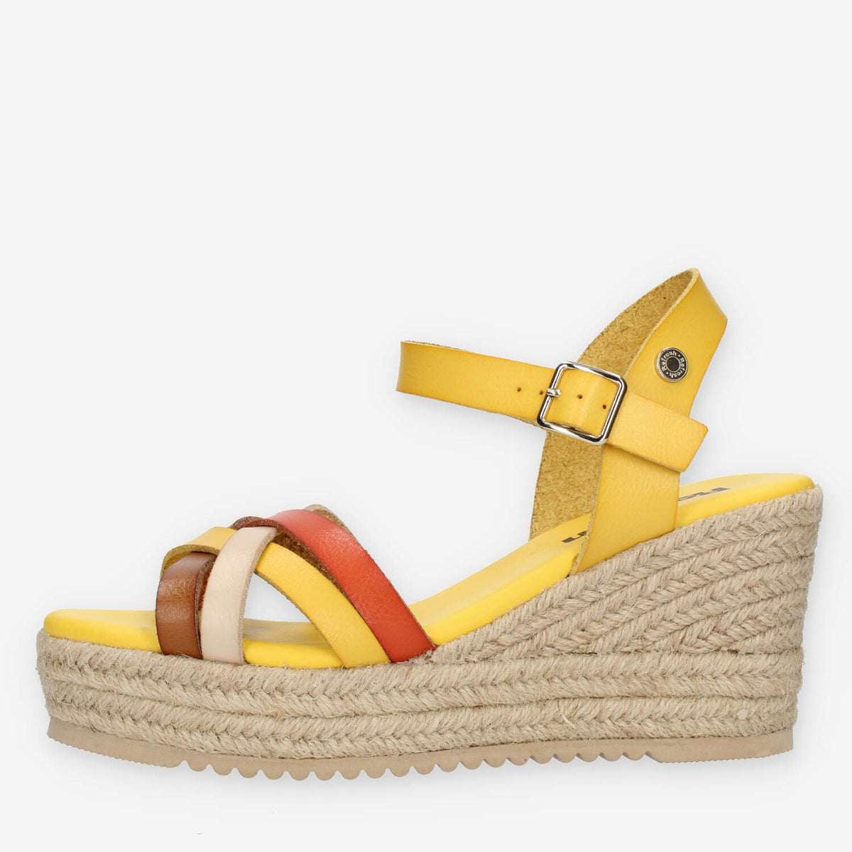 Refresh Sandali gialli da donna con zeppa in corda