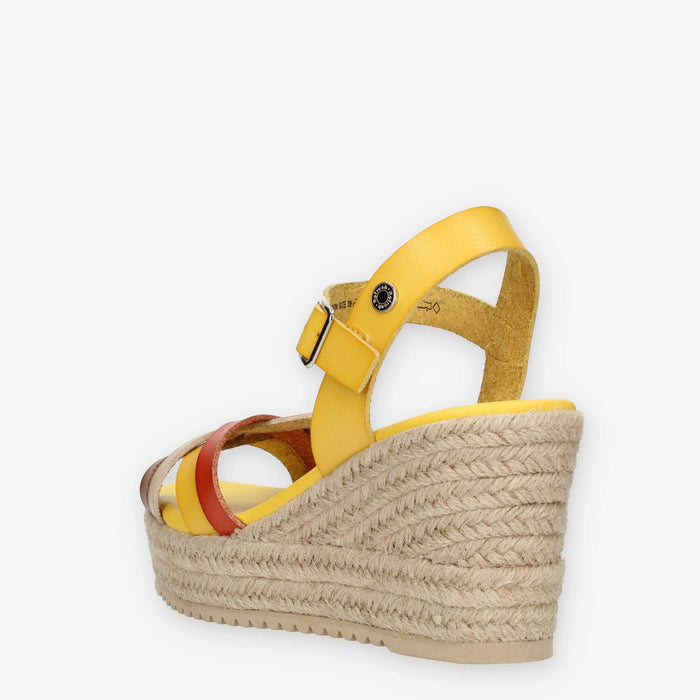 Refresh Sandali gialli da donna con zeppa in corda