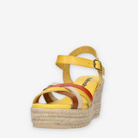 Refresh Sandali gialli da donna con zeppa in corda