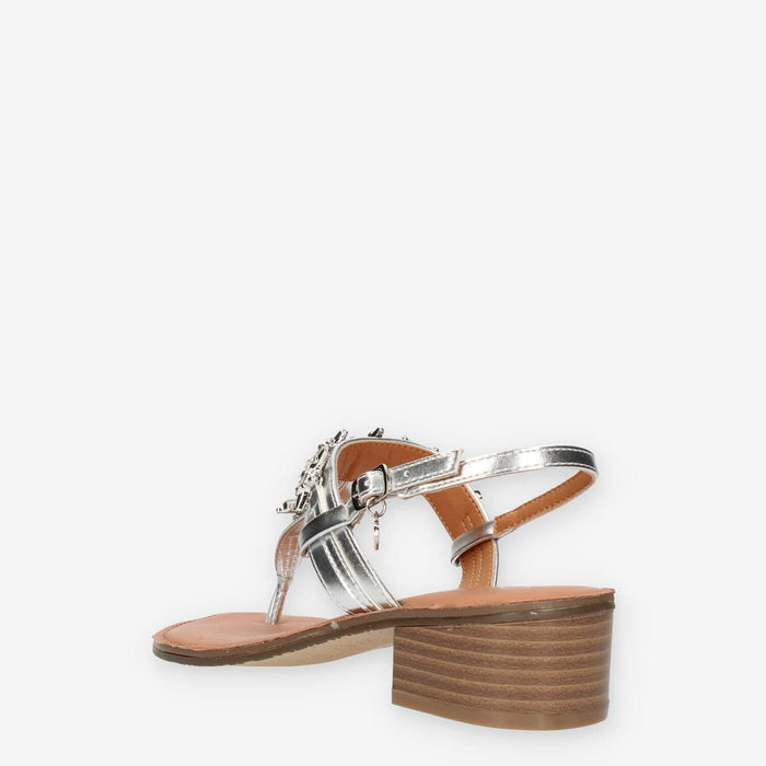 Gardini Spirit Sandali infradito argento con pietre applicate