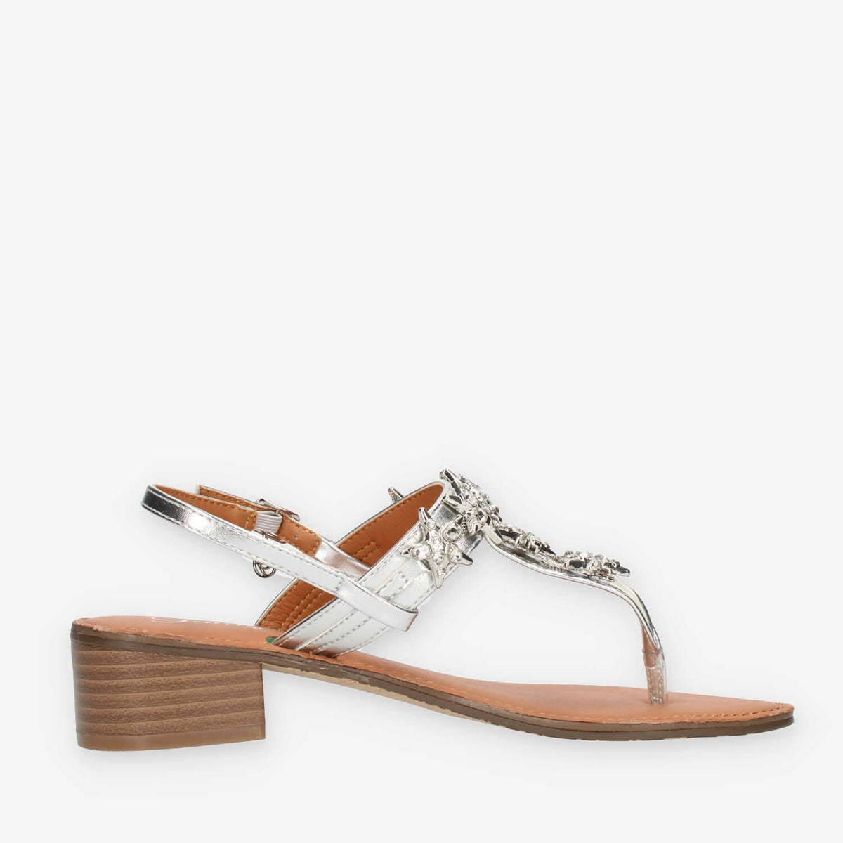 Gardini Spirit Sandali infradito argento con pietre applicate